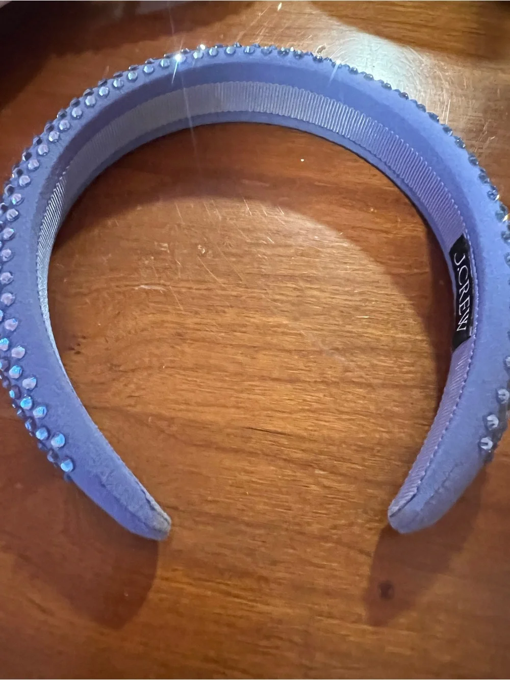 J.Crew Rhinestone Padded Headband, Blue girly maximalist princess